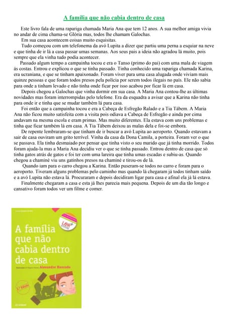 Resumo - A família que não cabia de...