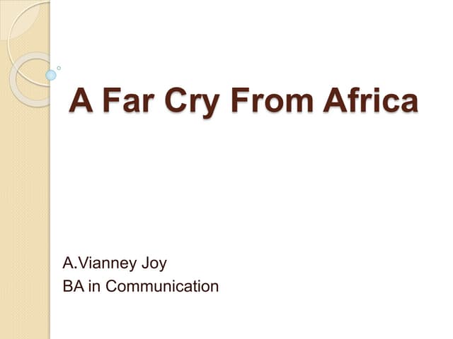A Far Cry From Africa By Derek Walcott