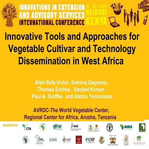 Innovative tools and approaches for vegetable cultivar and technology dissemi...