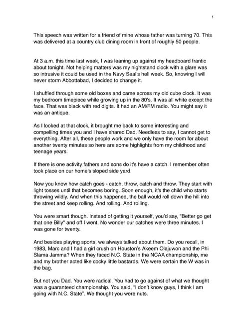 a birthday speech for
