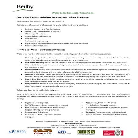 CAPABILITY STATEMENT - Beilby Contracting