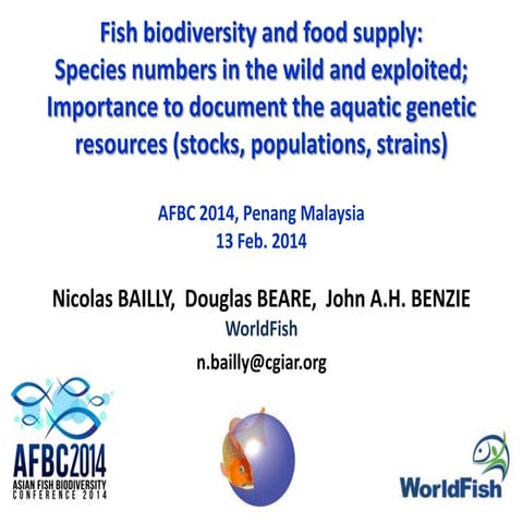 Fish biodiversity and food supply: Species numbers in the wild and exploited;...