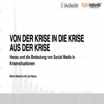 Von der Krise in die Krise aus der Krise - Social Media & Krisenkommunikation...
