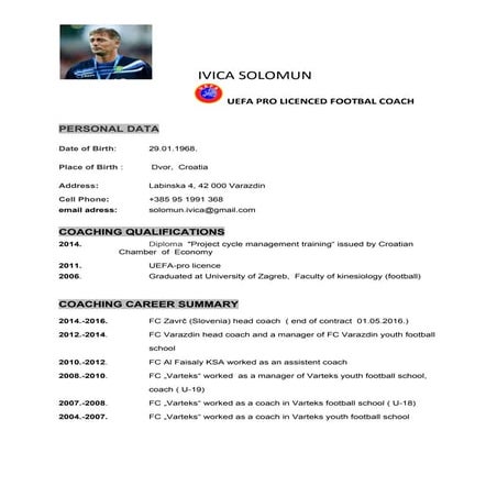 Final Football CV | DOCX
