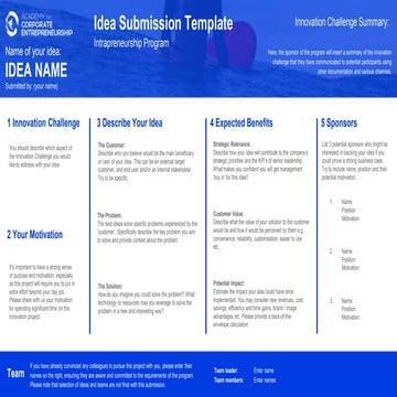 AfCE Innovation Idea Submission Template
