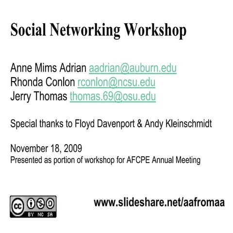 ACFPE Social Networking Workshop