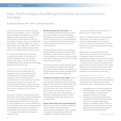 Afcpe newsletter q1 2014 compass working capital