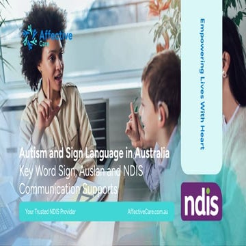 Autism and Sign Language in Australia: Key Word Sign, Auslan and NDIS ...