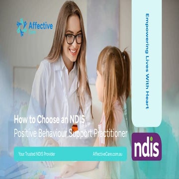 How to Choose an NDIS Positive Behaviour Support Practitioner | PDF
