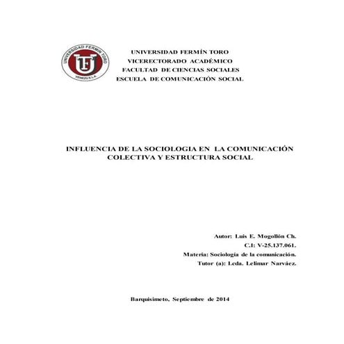 Evaluación 1 sociología comunicación Luis Mogollón
