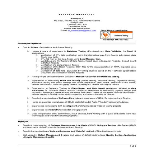 Vasantha Navaneeth_Resume - Testing