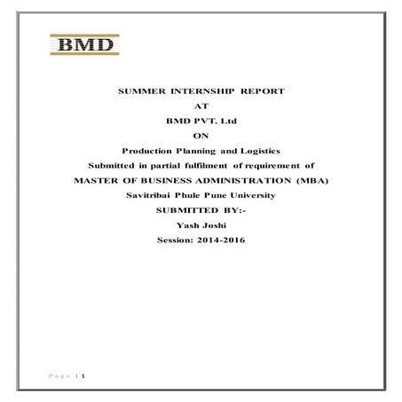 BMD - Project report Yash Joshi