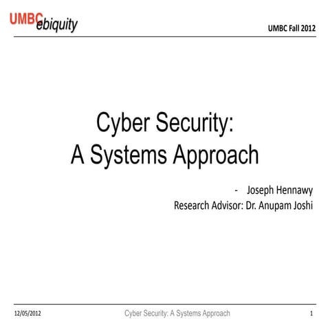 Cyber Security Architecture - A Systems Approach December 05 2012