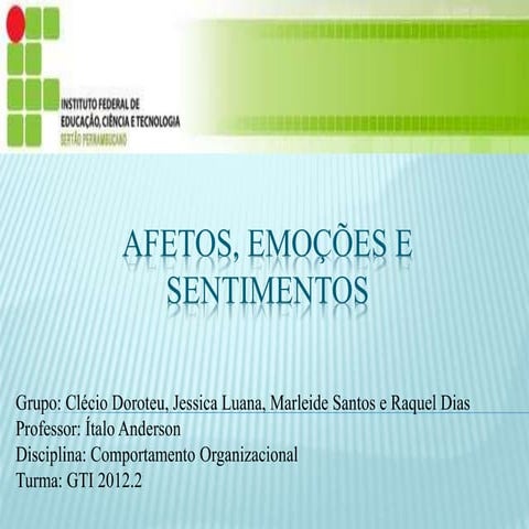 Afetos, emoções e sentimentos