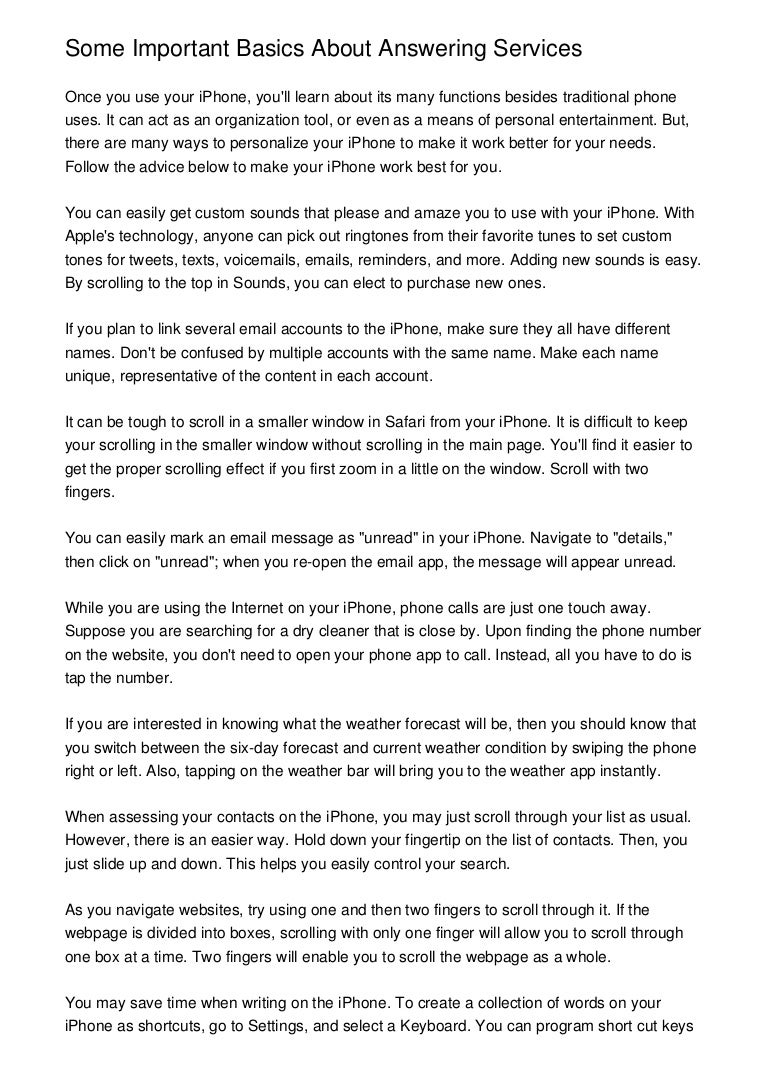 Some Important Basics About Answering Services