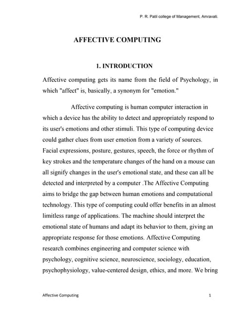 Affective computing by- Sandeep Jadhav