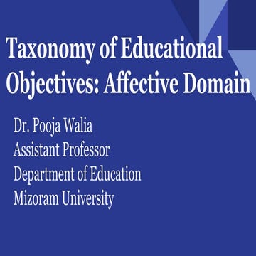 Taxonomy of Educational Objectives: Affective Domain