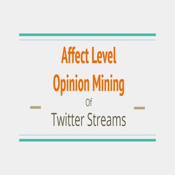 Affect Level Opinion Mining