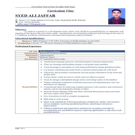 Jaffar Naqvi CV