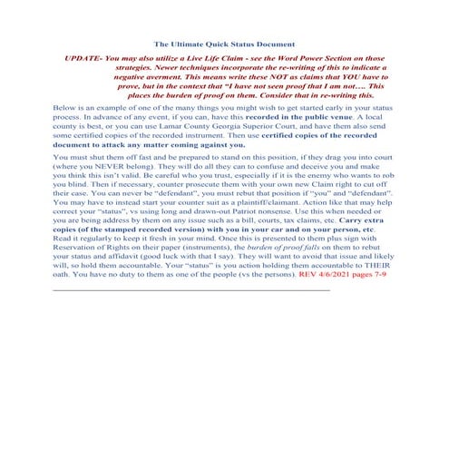 Form COL. Violation Warning. Denial of Rights Under Color of Law ...