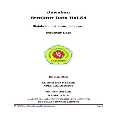 Affif struk data(tugas-hal.54)
