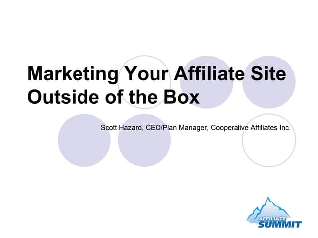 Marketing Your Affiliate Site Outside of the Box