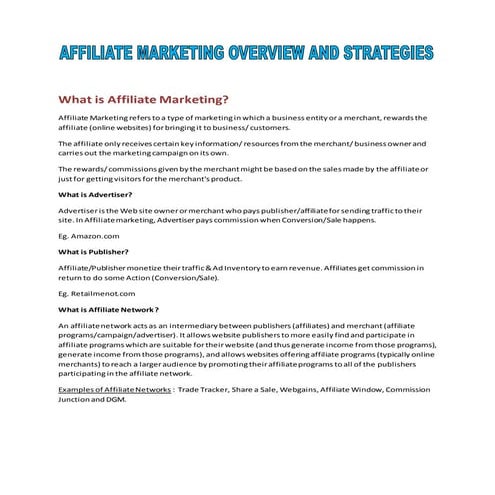 Affiliate marketing proposal | PPTX