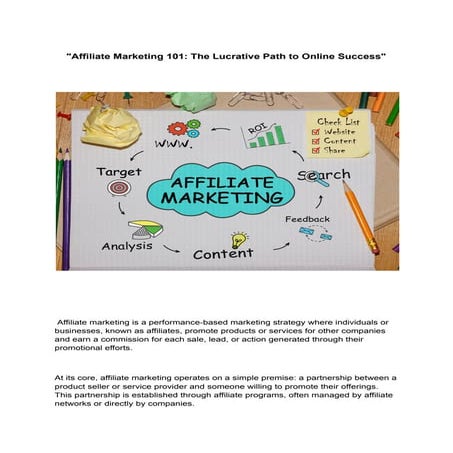 Affiliate Marketing 101 The Lucrative Path To Online Success Pdf