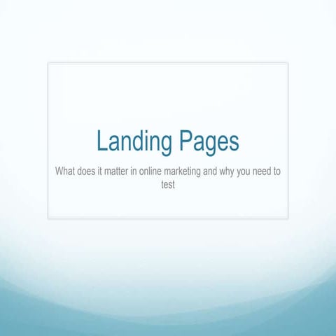 Landing Pages & A/B Testing
