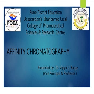 Affinity Chromatography. principle, instrumentation
