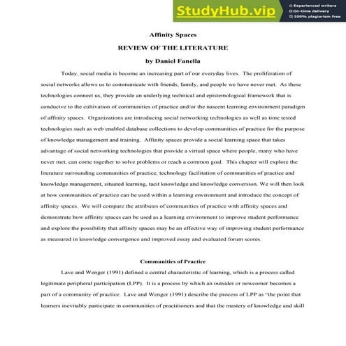 Affinity Space Literature Review