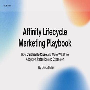 Affinity.co Lifecycle Marketing Presentation