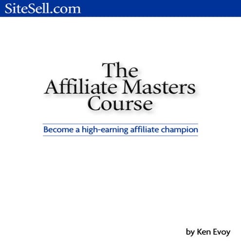 Affiliate Marketing course for Begeiners 