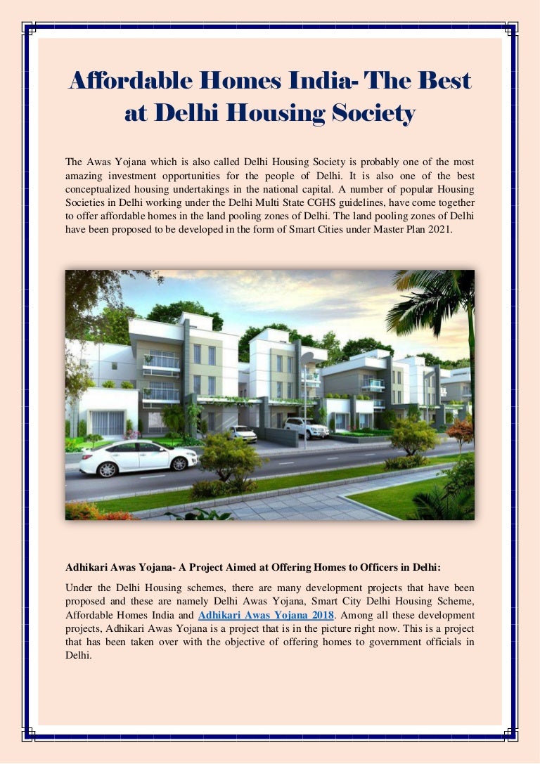 Affordable Homes India The Best at Delhi Housing Society