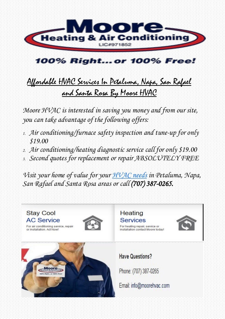 Affordable HVAC Services In Petaluma, Napa, San Rafael