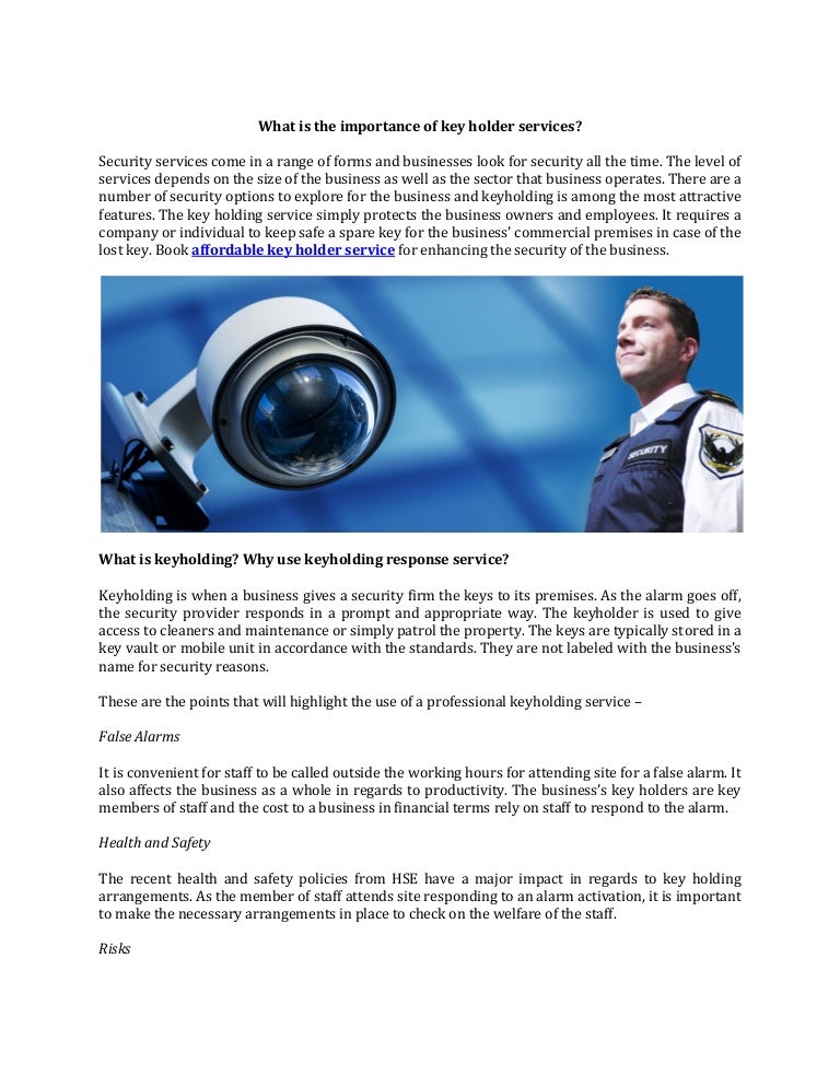 importance of key holder services