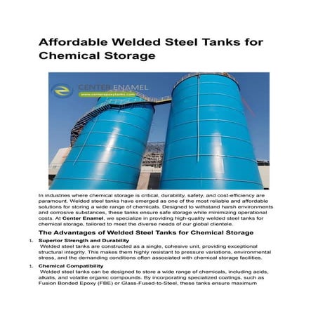 Welded Steel Tanks Modern Containment for Petrochemicals.docx