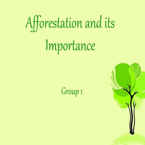Afforestation and its importance