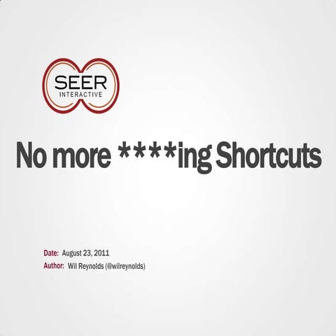 Affiliate Summit Keynote - No Shortcuts