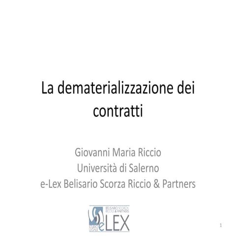 La dematerializzazione dei contratti