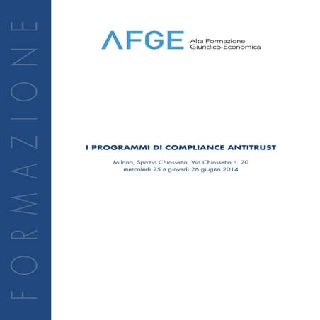 I PROGRAMMI DI COMPLIANCE ANTITRUST | PDF