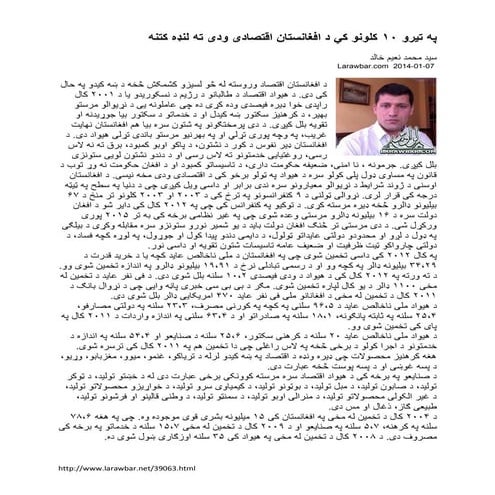 Afghanistan economic growth in the last 5 years naim khalid