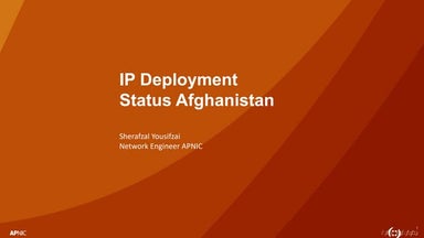 AFNOG 1: Afghanistan IP Deployment Status