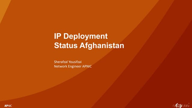 AFNOG 1: Afghanistan IP Deployment Status