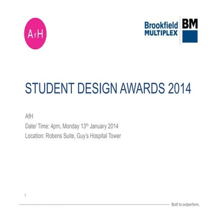 AfH Student Awards Brookfield Multiplex 2014