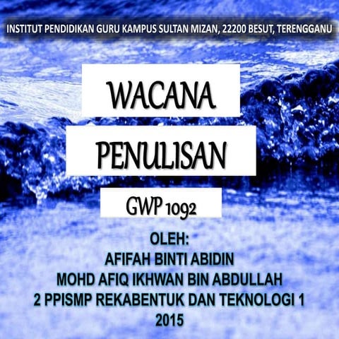 WACANA PENULISAN; KEUTUHAN WACANA