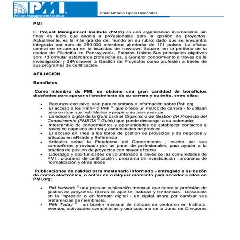 Presentación PMI | PPTX