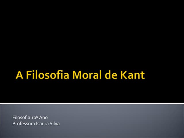 A filosofia moral de kant
