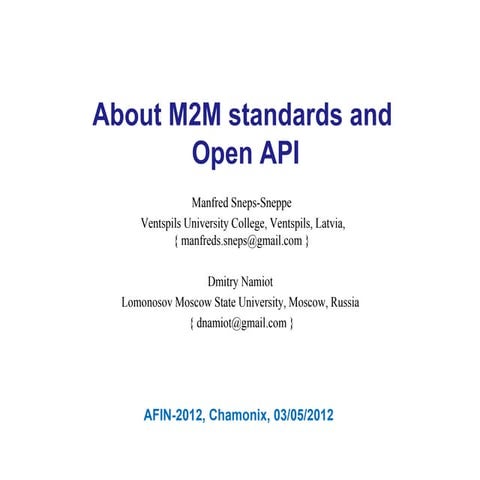 About M2M Standards