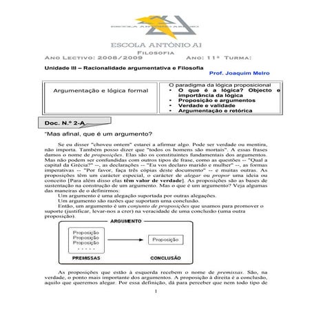 Afinal o que é um argumento